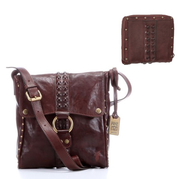 RARE Frye Roxanne Magazine Crossbody and Wallet in Dark Brown - Picture 2 of 16